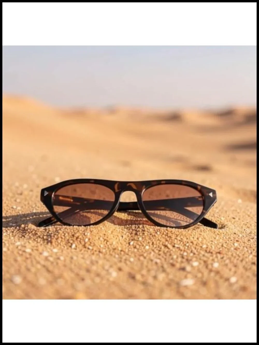 Retro Oval Cat Eye Sunglasses Lightweight Plastic Frame UV Protection